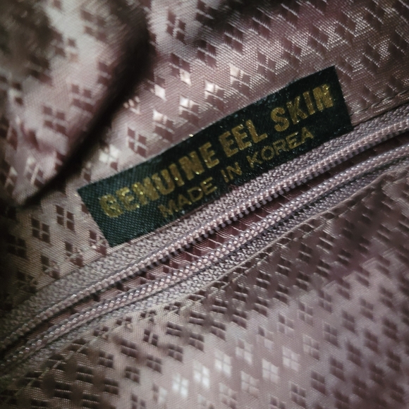 Vintage 80s Eel Skin Leather Shoulder Bag - Picture 14 of 14